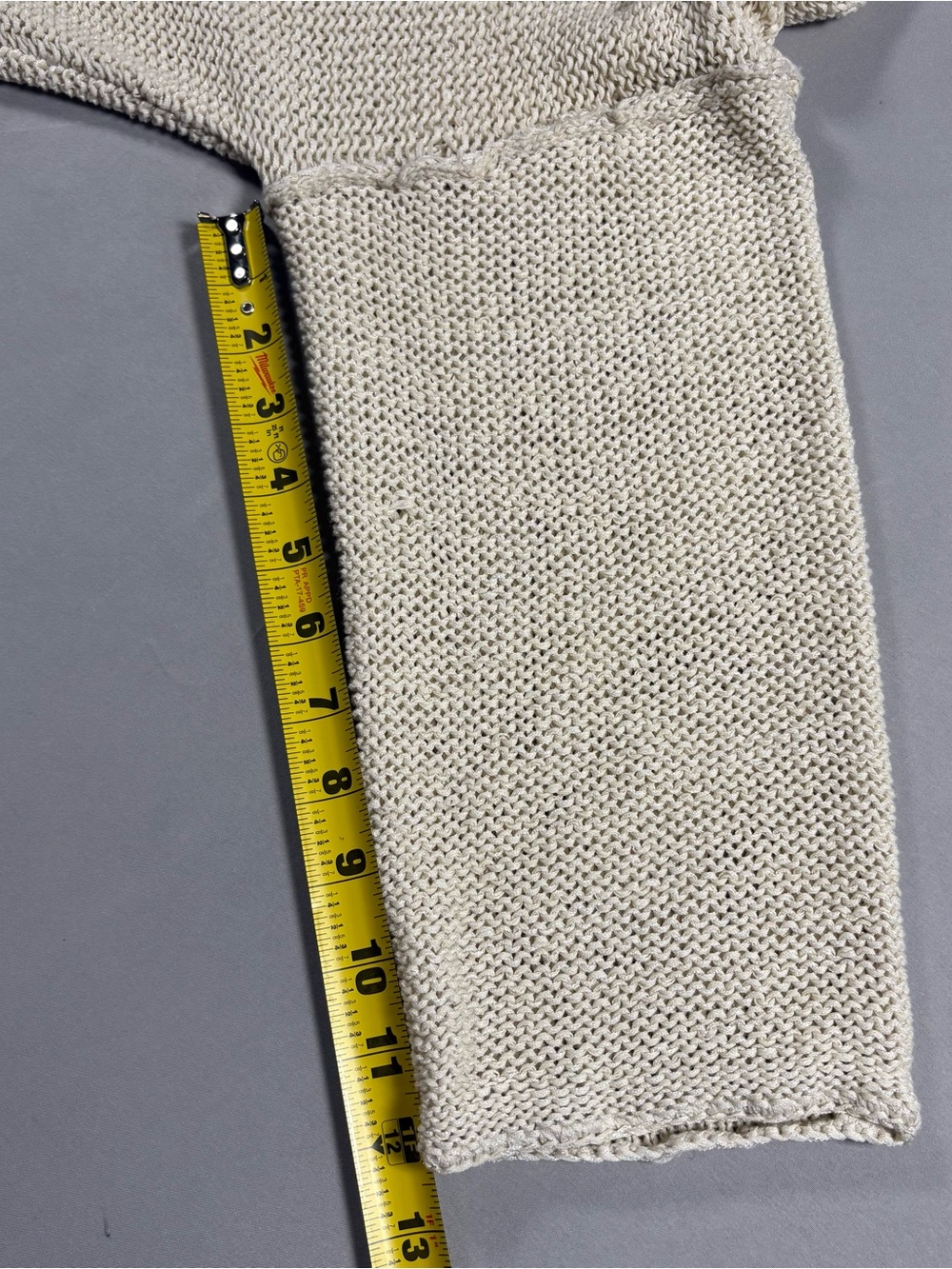 L'AGENCE Laura Cream Open-Knit Scoop Neck Drop Shoulder Sweater Size Small - Picture 8 of 11